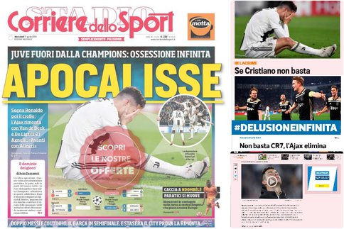 Revue de presse élimination de la Juventus. Revue de presse élimination de la Juventus.