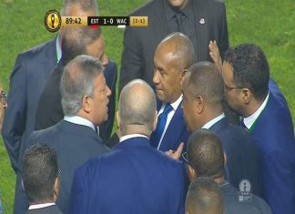 Finale retour de la Ligue des champions d’Afrique : L’Espérance de Tunis proclamée vainqueur face au WAC au bout d’une heure trente d’interruption du match.