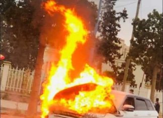 سيارة بوعميرة تتعرض للاحتراق