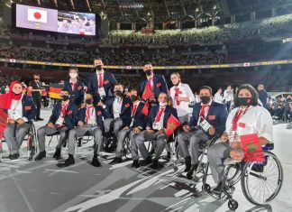 صور للوفد الوطني المغربي في حفل الافتتاح للألعاب البرالمبية طوكيو 2020