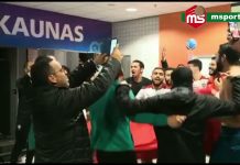 فرحة عناصر المنتخب الوطني للفوتصال بالتأهل التاريخي لربع نهائي مونديال ليتوانيا