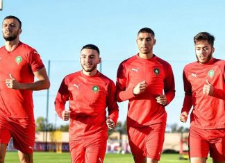 صور من الحصة التدريبية للمنتخب المغربي