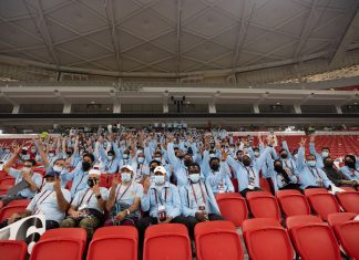 متطوعو اللجنة العليا للمشاريع والإرث يتطلعون إلى كأس العرب بعد تدشين استاد الثمامة المونديالي