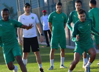 المنتخب المغربي يخوض آخر حصة تدريبية قبل التوجه للكاميرون