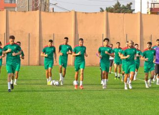حصة تدريبية للمنتخب المغربي استعدادا لمباراته أمام منتخب مالاوي