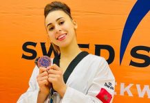 البطلة المغربية ندى لعرج تتألق من جديد بالدوري الدولي المفتوح للتايكواندو بالسويد