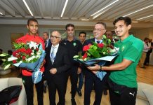 بنموسى ولقجع في استقبال المنتخب الوطني لأقل من 17 سنة