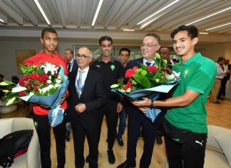 بنموسى ولقجع في استقبال المنتخب الوطني لأقل من 17 سنة