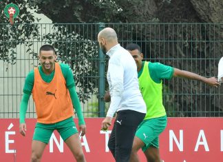حكيم زياش في تداريب المنتخب المغربي