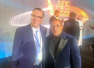 رئيس الجمعية المغربية للصحافة الرياضية ونائبه في روما