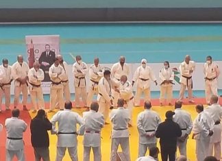قدماء ممارسي الجيدو في تجمع تدريبي بالرباط