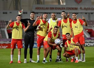 تداريب أسود الأطلس متواصلة ترقبا للقاء الشياطين الحمر