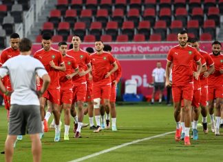 آخر حصة تدريبية للمنتخب المغربي قبل مباراة بلجيكا