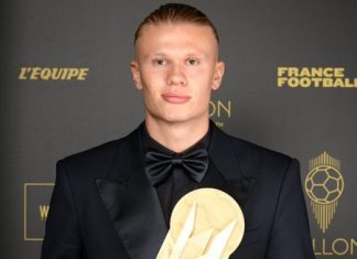 هالاند يتوج بجائزة أفضل هداف في العالم لسنة 2023