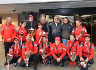 حفل استقبال للمنتخب المغربي للكرة الحديدية بعد احتلاله الرتبة الثالثة عالميا