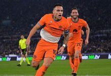 إنتر ميلان يتخطى لاتسيو بثنائية وينفرد في صدارة “الكالتشيو”