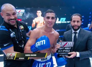 البطل المغربي حمزة رشيد يفوز بمباراته الاحترافية بمدينة أبوظبي